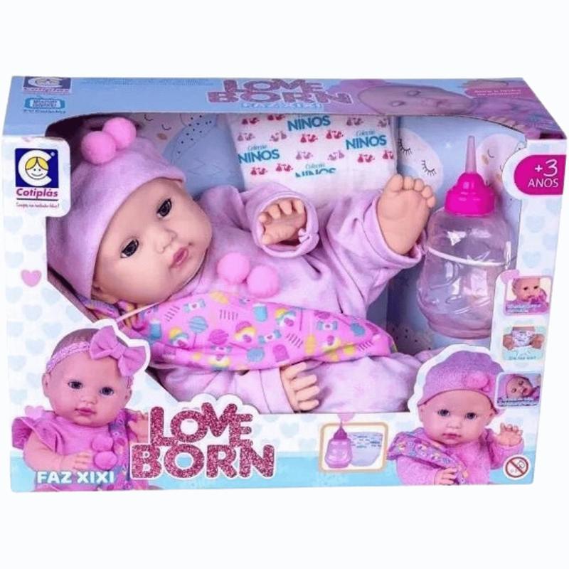 Boneca Bebê Love Born com Naninha Faz Xixi 2608 Cotiplas - Boneca